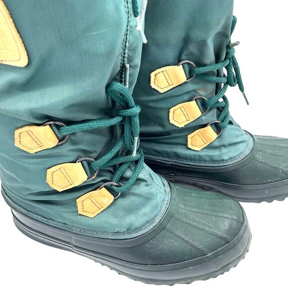 VTG SOREL Snowlion Tall Insulated Winter Snow Boots in Hunter green RARE SZ 6 - Picture 3 of 12